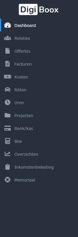Functies boekhoudprogramma DigiBoox