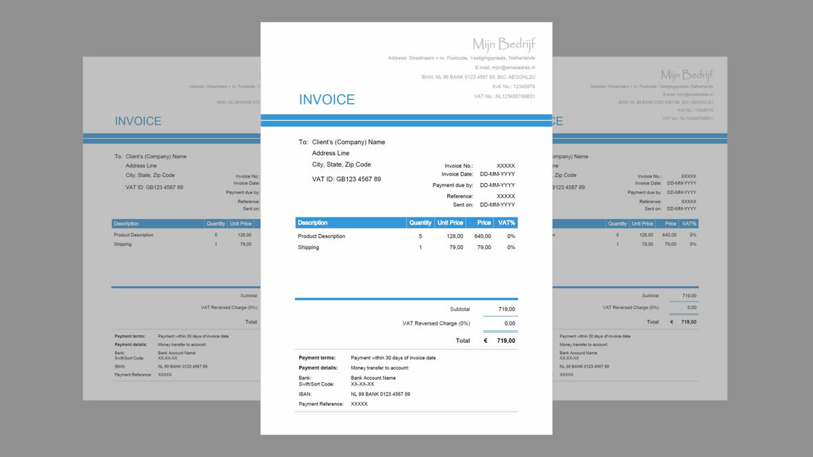 Invoice Example Template for freelancers