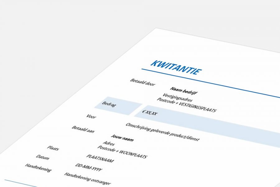 Direct gratis je eigen kwitantie maken in 2 stappen