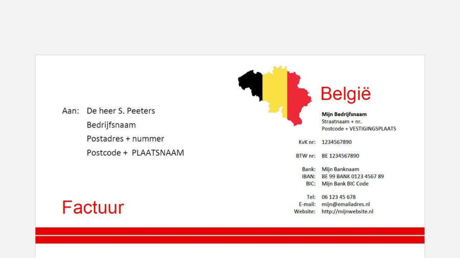 Belgisch adres voorbeeld
