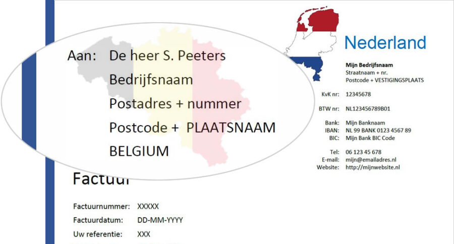 Zakelijke adressering België voorbeeld