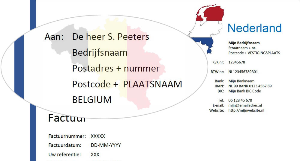 Voorbeeld van zakelijke adressering België