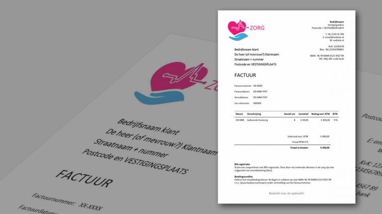 Hoe ga je factureren in de zorg Tips en voorbeeld factuur